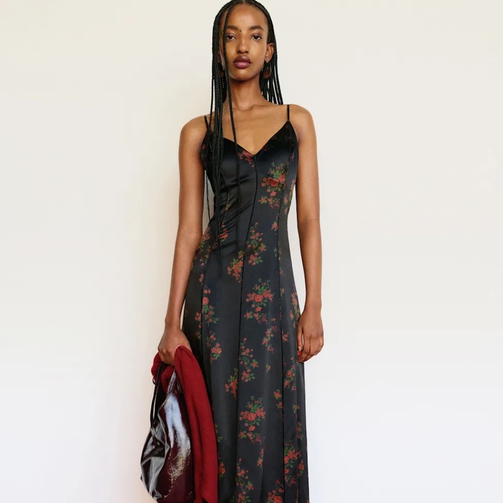 Reformation Lya Silk Dress Black - Bossanova - NWT